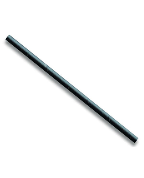 7.75" Black Paper Straw - 10,000/case