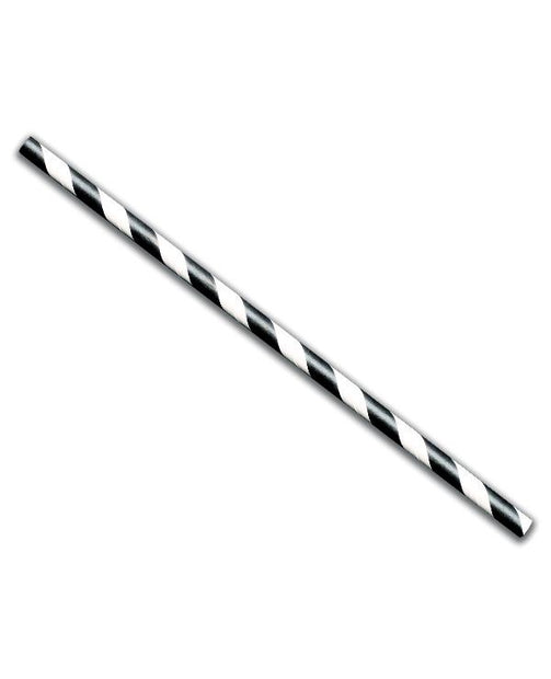 7.75" Black Stripe Paper Straw - 10,000/case