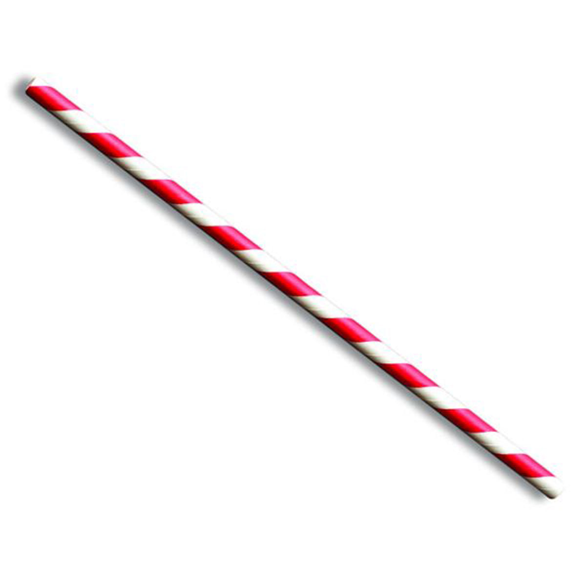 Pajitas de papel con rayas rojas de 7,75" - Paquete de 25