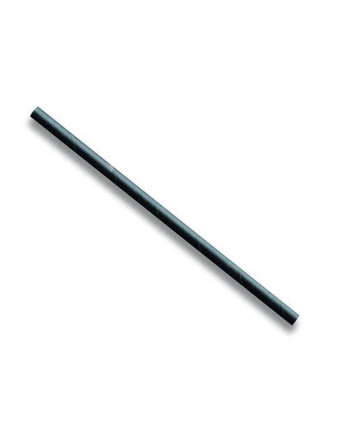 5.5" Black Paper Cocktail Straw - 10,000/case