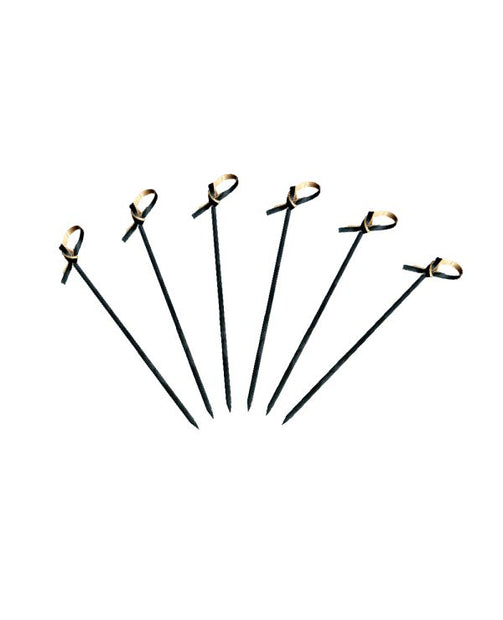 2.5" Black Bamboo Knot Pick Skewer - 10,000/case