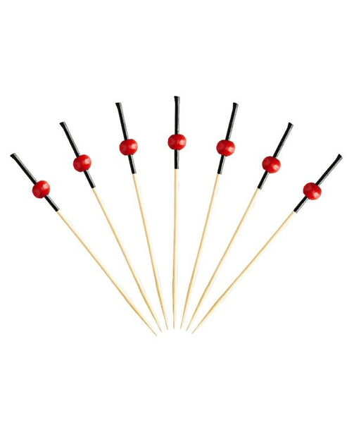 3.5" Red Ball Bamboo Pick - 10,000/case