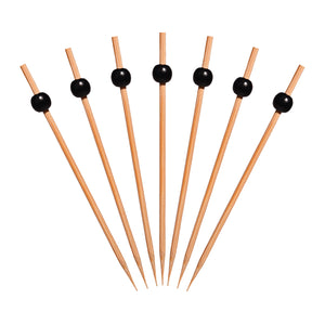 4.5" Black Ball Bamboo Pick - 10,000/case