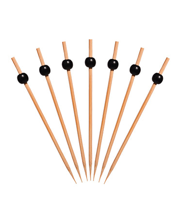 4.5" Black Ball Bamboo Pick - 1,000/box