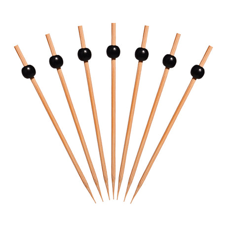 4.5" Black Ball Bamboo Pick - 1,000/box