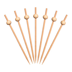 4.5" Natural Ball Bamboo Pick - 10,000/case