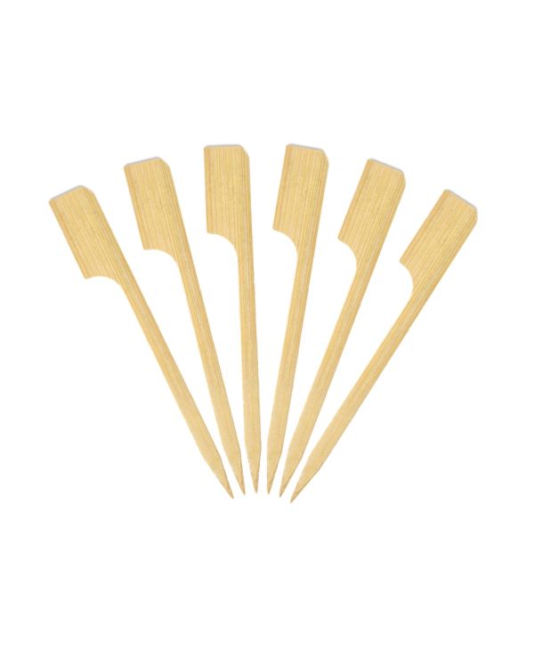 4.7" Double Wide Bamboo Paddle Pick Skewer - 100/pack