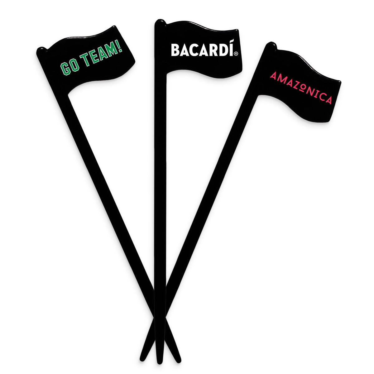 4.5 inch Custom Black Plastic Flag Pick