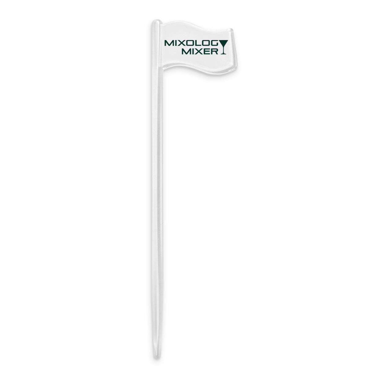 4.5 inch Custom Clear Plastic Flag Pick w/ Gloss Varnish Finish