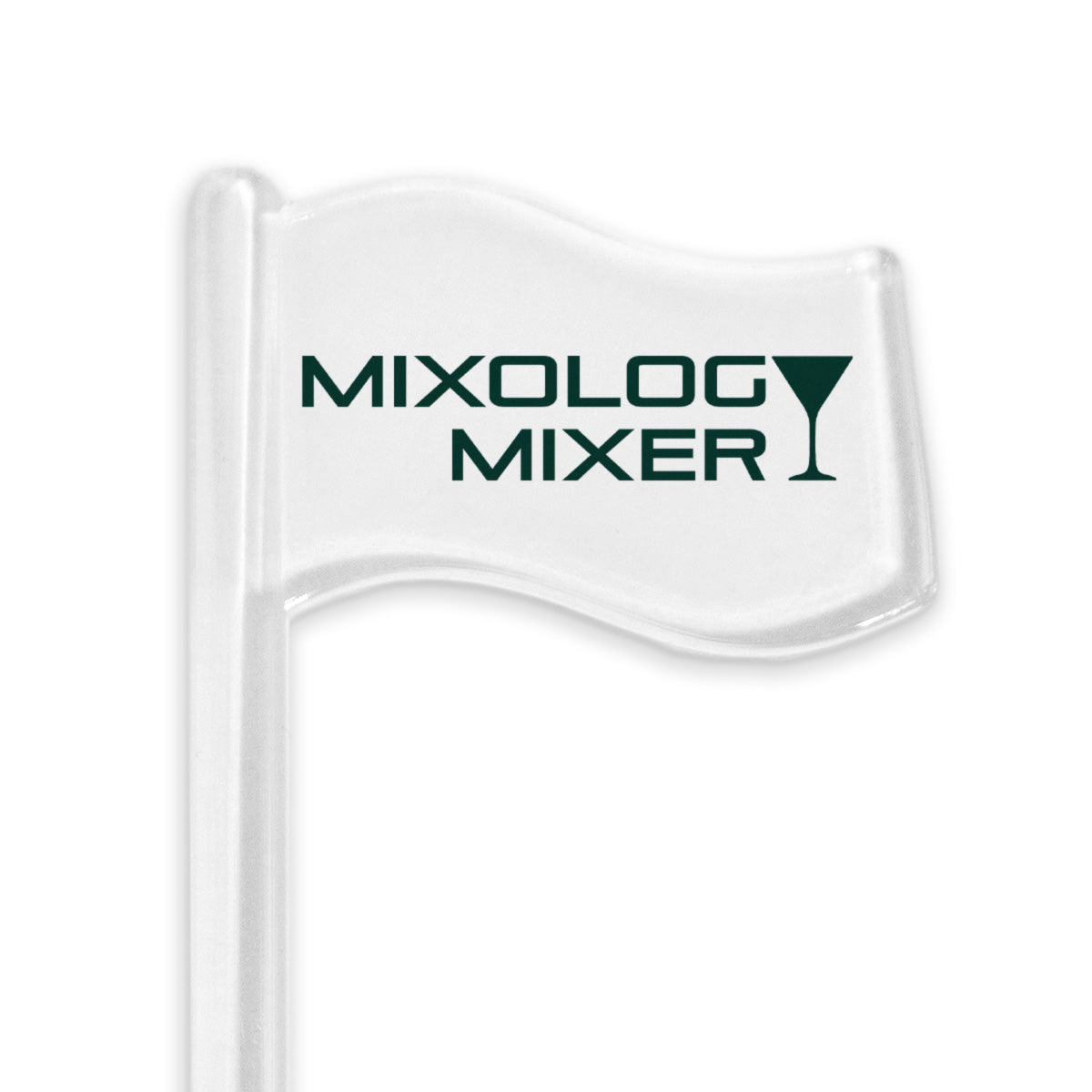 4.5 inch Custom Clear Plastic Flag Pick w/ Gloss Varnish Finish
