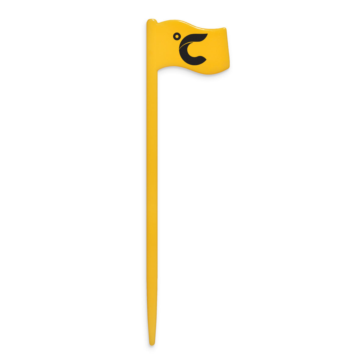 4.5 inch Custom Yellow Plastic Flag Pick w/ Gloss Varnish Finish