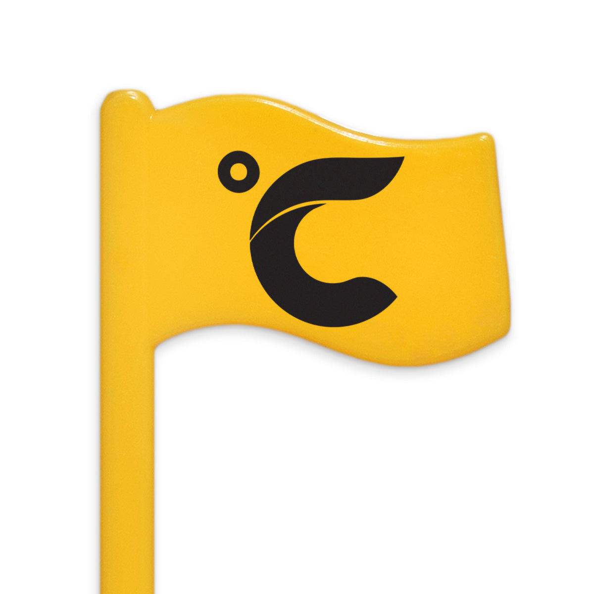 4.5 inch Custom Yellow Plastic Flag Pick w/ Gloss Varnish Finish