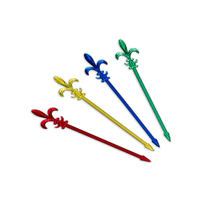 4" Fleur De Lis Pick, Assorted Colors - 1,000/box