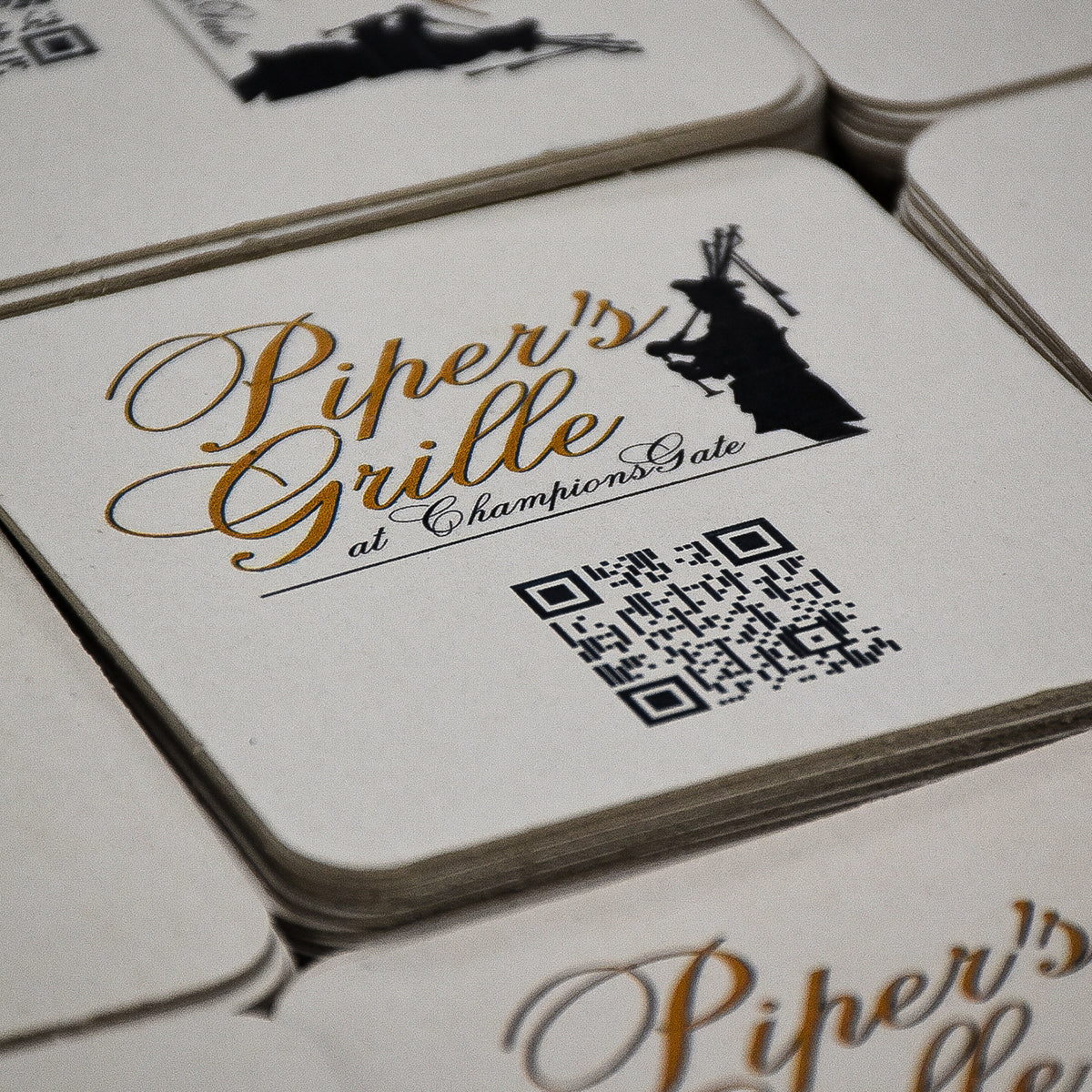 4 inch Square Custom Bar Coaster, Medium Weight w/ Double Sided Print