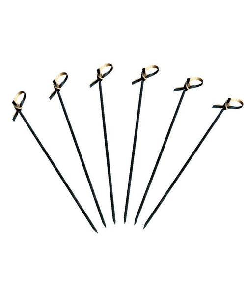 4" Black Bamboo Knot Pick Skewer - 10,000/case