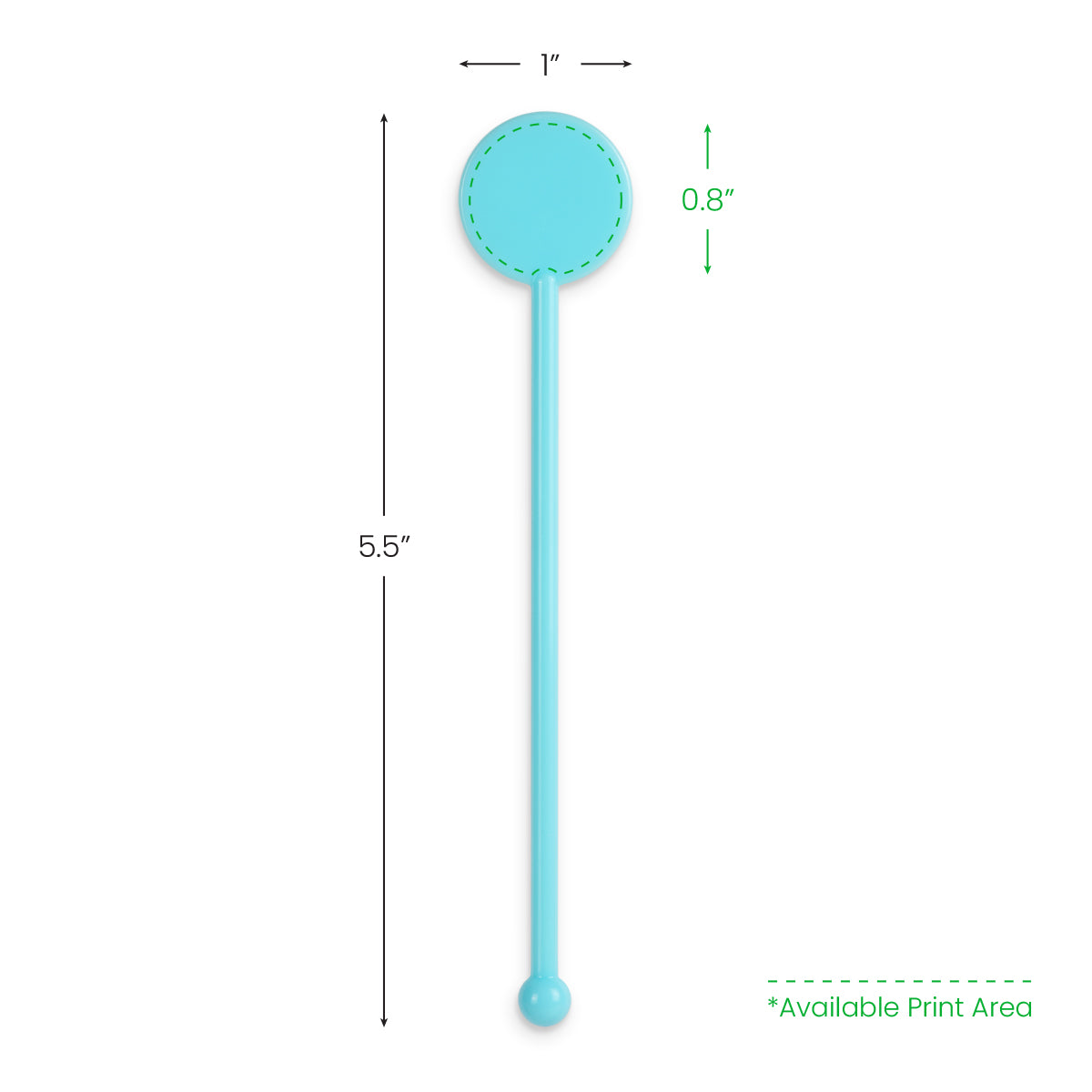 Agitador de disco azul claro personalizado de 5,5" 