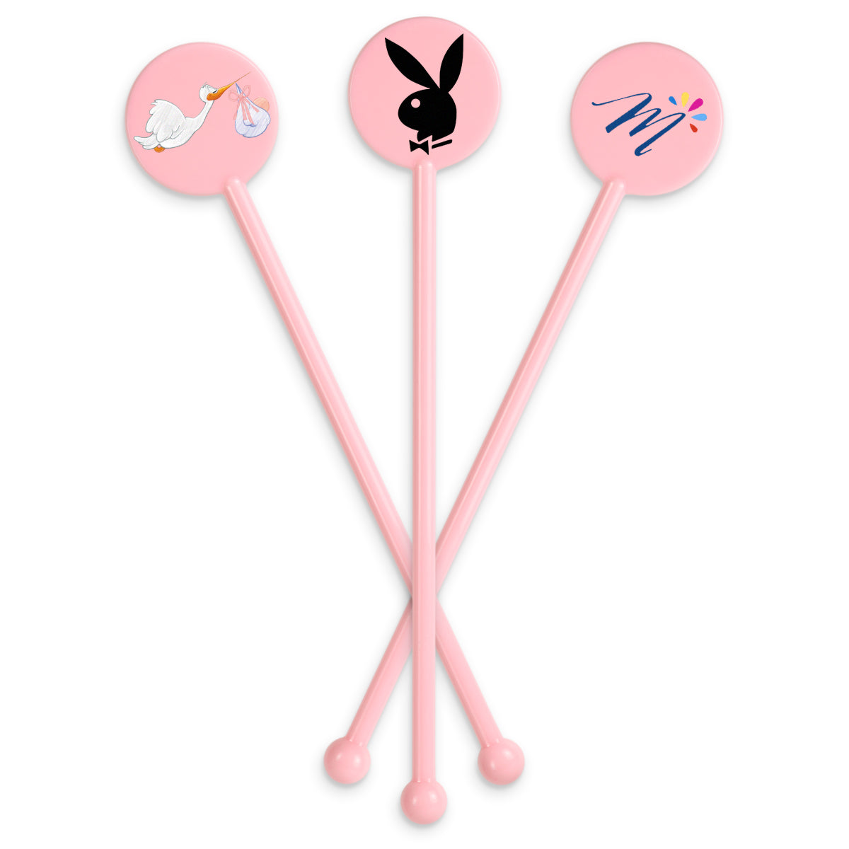 Agitador de disco rosa claro personalizado de 5,5"