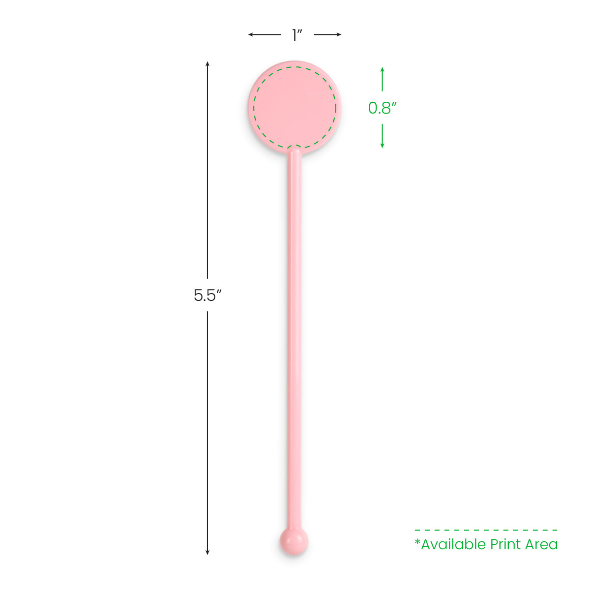 Agitador de disco rosa claro personalizado de 5,5"