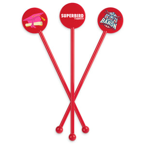 5.5" Custom Red Disc-Top Stirrer