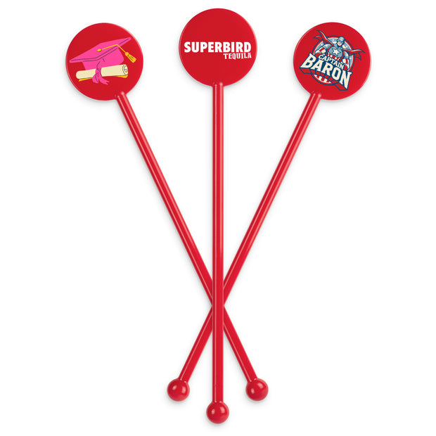 5.5" Custom Red Disc-Top Stirrer