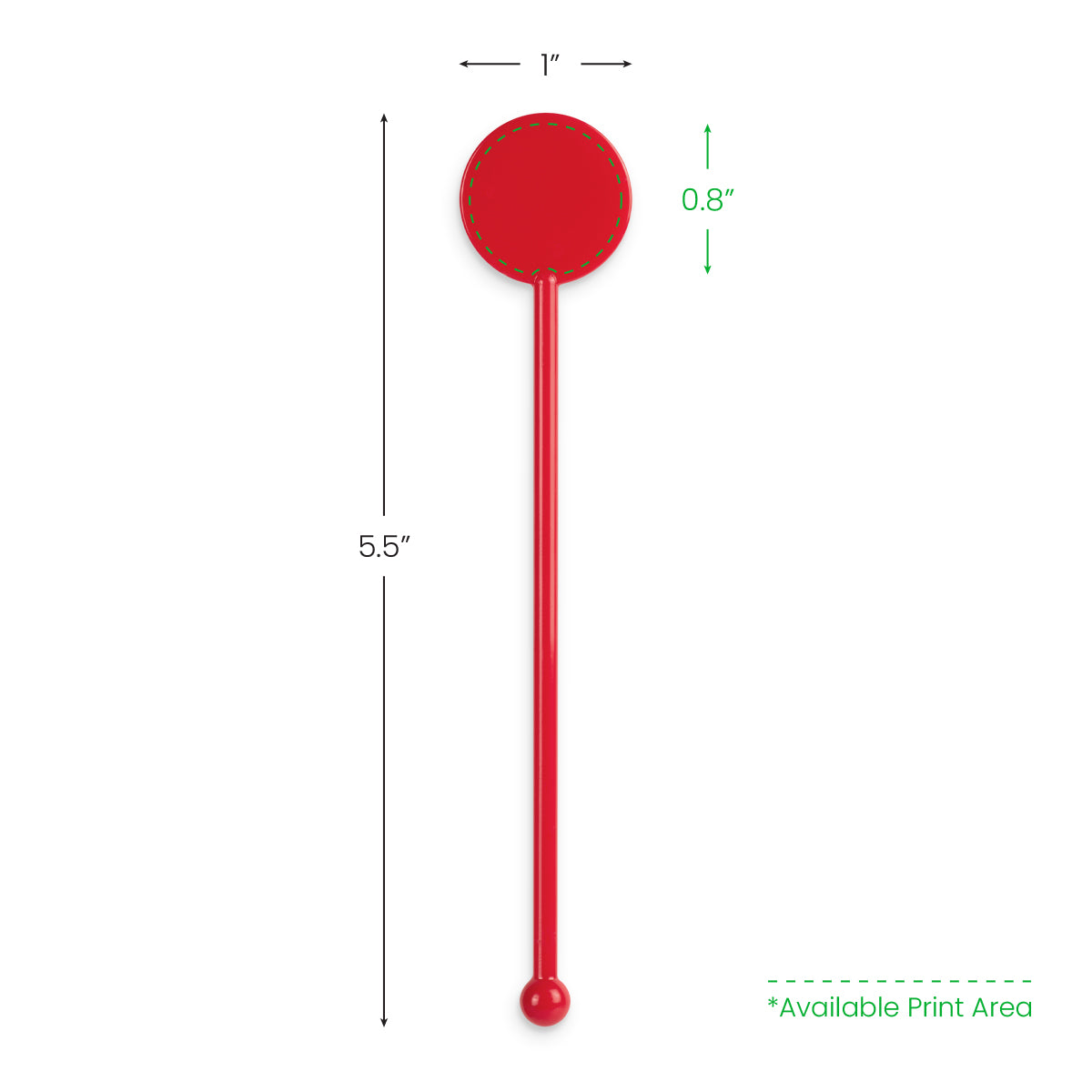 Agitador de disco rojo personalizado de 5,5" 