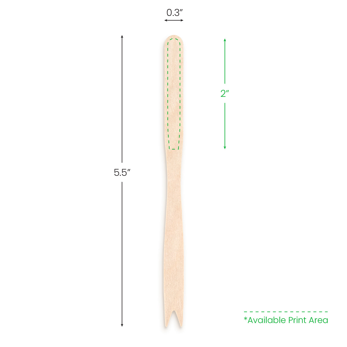 5.5 inch Custom Wooden French Fry Fork