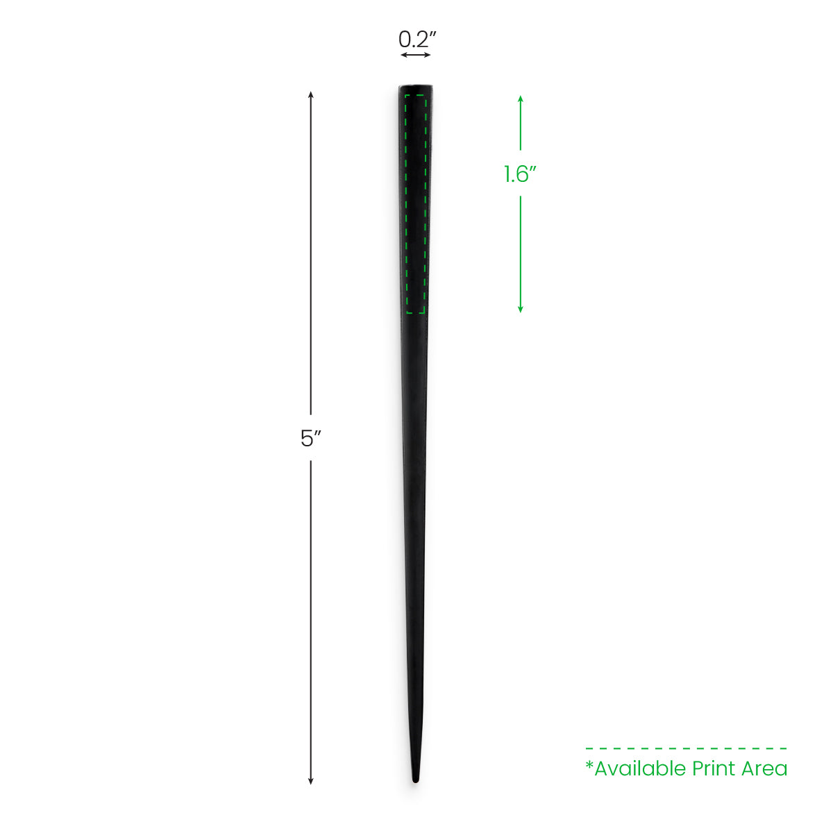 Púa de prisma triangular negra personalizada de 5"