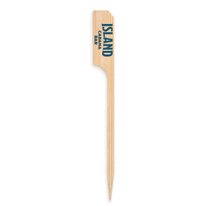 6" Custom Double Wide Bamboo Paddle Pick