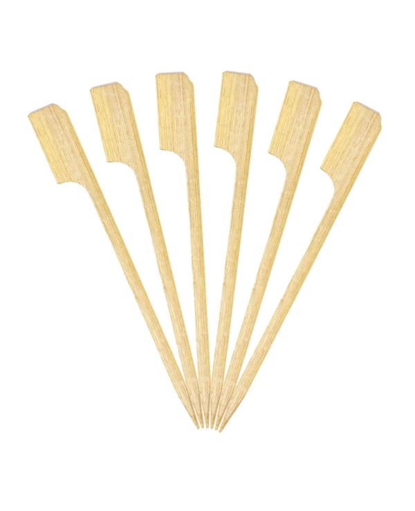 6" Double Wide Bamboo Paddle Pick Skewer - 100/pack