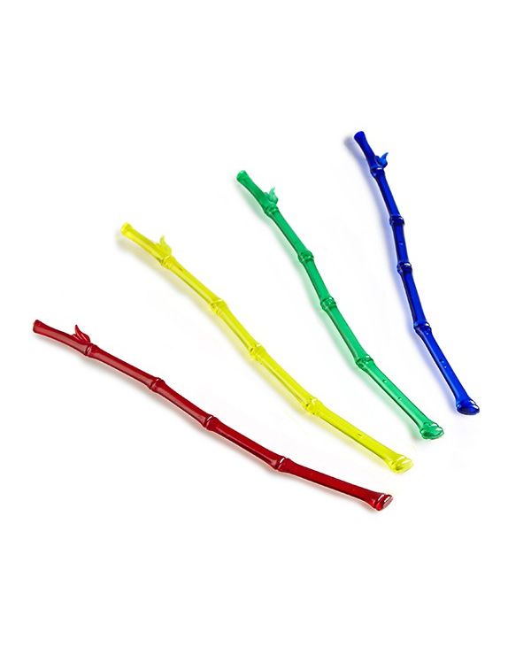 8" Plastic Bamboo Stirrer, Assorted Colors - 100/pack