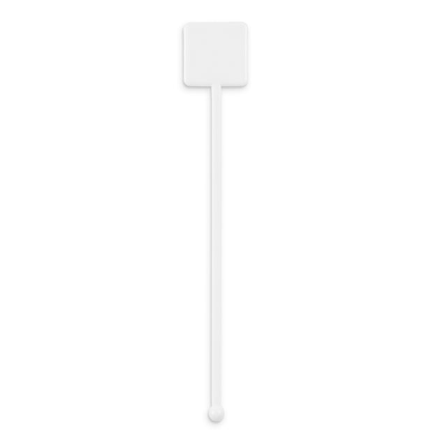 7.5" White Square-Top Flat Stemmed Stirrer - 4,000/case