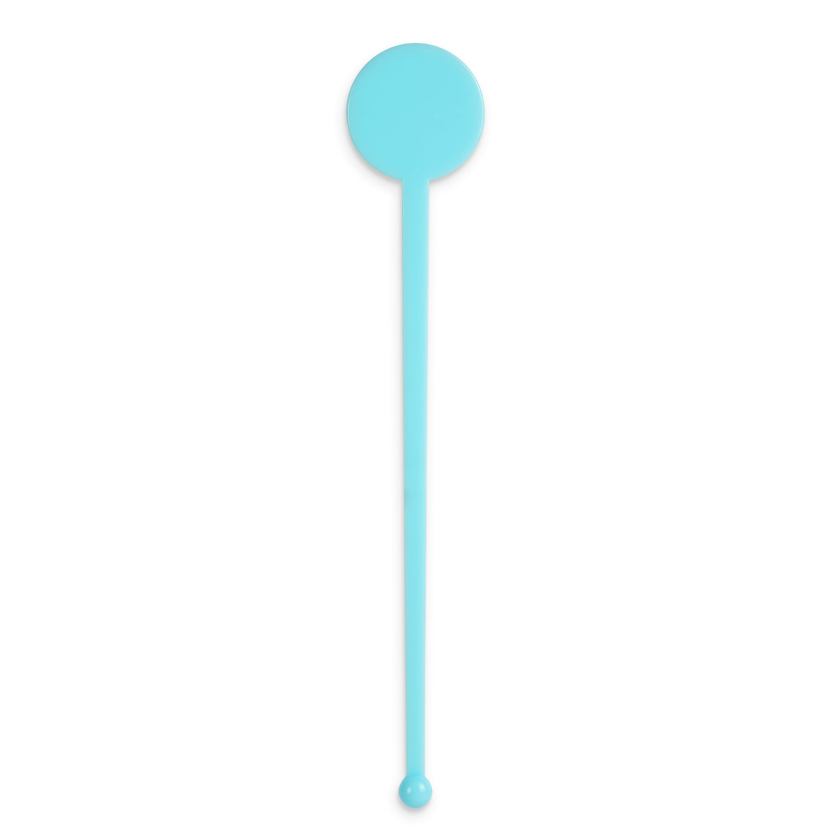 7" Light Blue Disc-Top Flat stemmed Stirrer - 100/pack