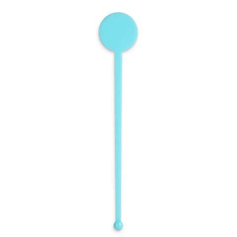 7" Light Blue Disc-Top Flat stemmed Stirrer - 2,000/case