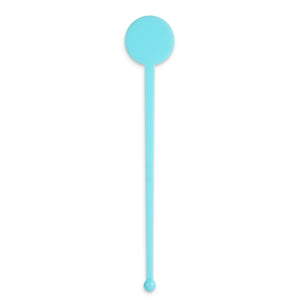 7" Light Blue Disc-Top Flat stemmed Stirrer - 2,000/case