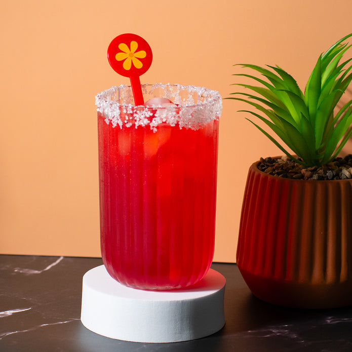 Agitador de vástago plano con tapa de disco roja personalizada de 7