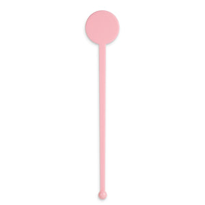 7" Light Pink Disc-Top Flat stemmed Stirrer - 2,000/case
