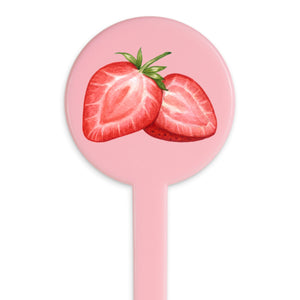 Agitador de vástago plano con tapa de disco rosa claro personalizado de 7" 