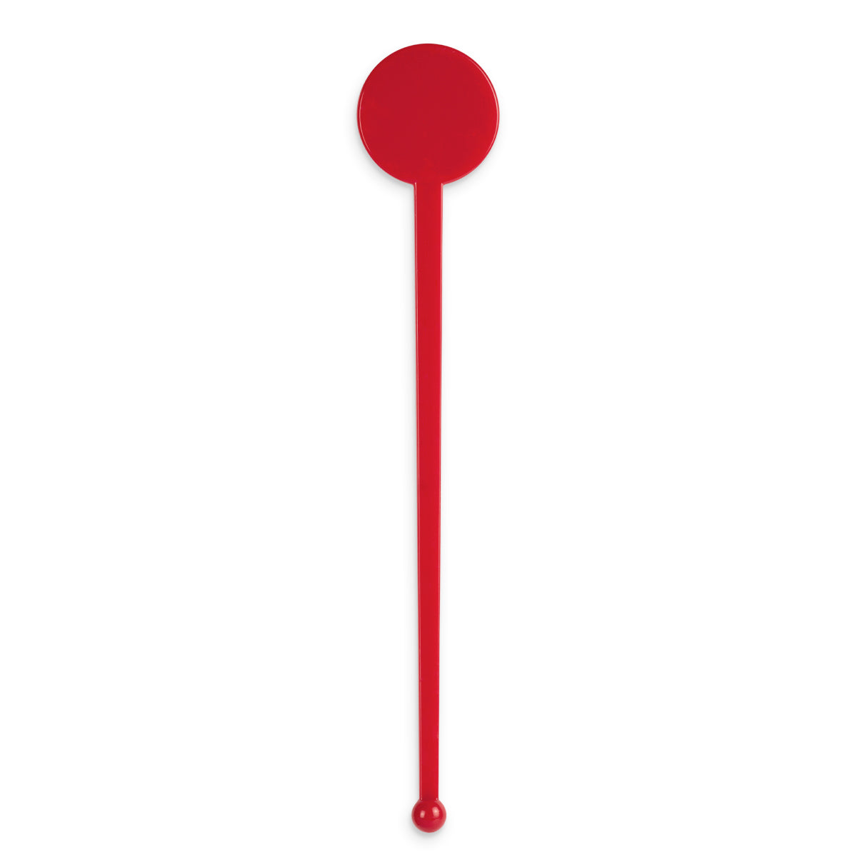 7" Red Disc-Top Flat stemmed Stirrer - 100/pack