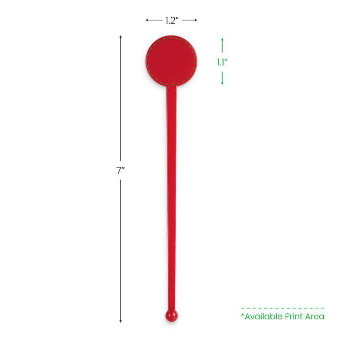 Agitador de vástago plano con tapa de disco roja personalizada de 7