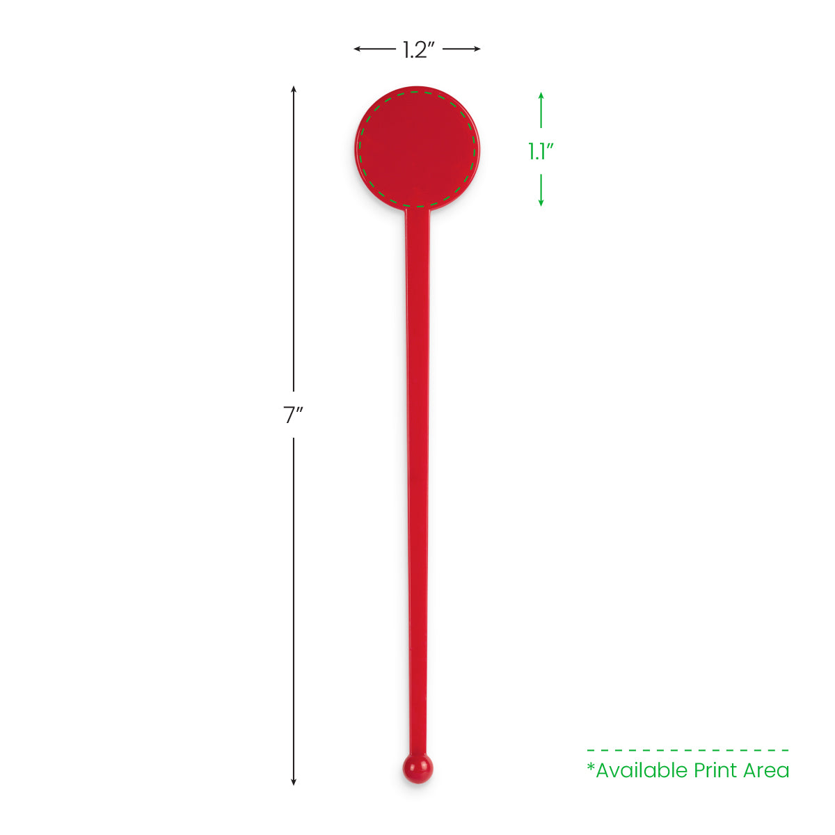 Agitador de vástago plano con tapa de disco roja personalizada de 7