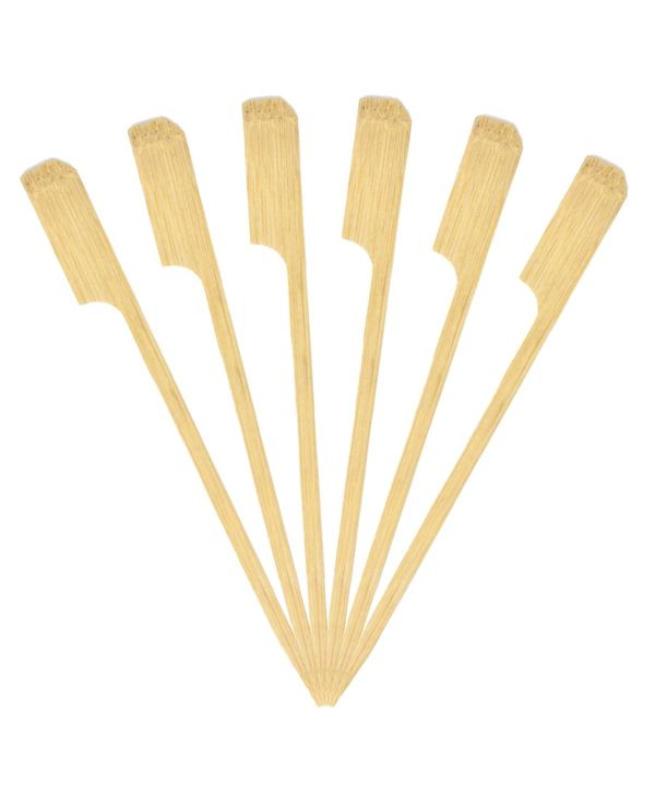 8" Double Wide Bamboo Paddle Pick Skewer - 100/pack