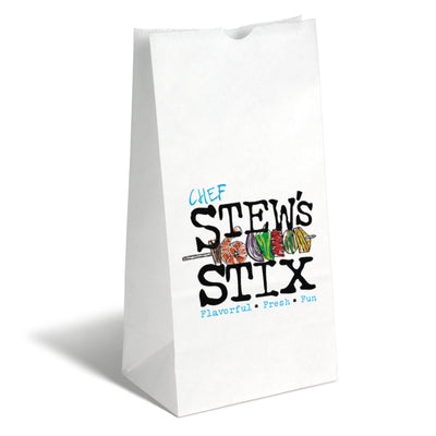 Custom 4 lb. White Kraft Paper Bag