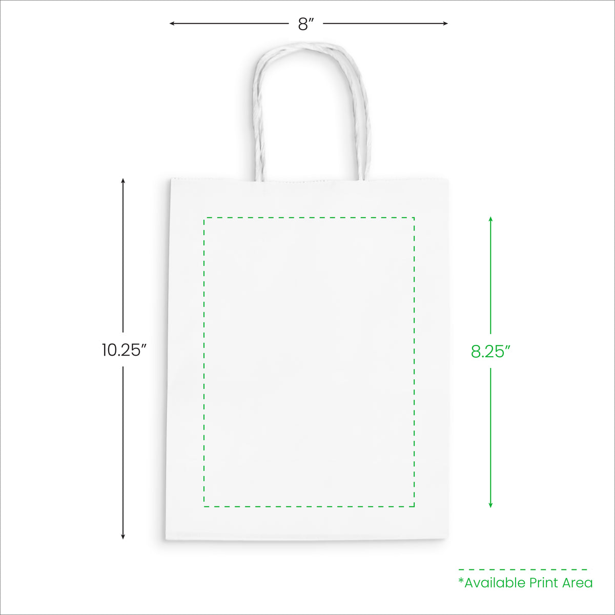 8-x-4-1/2-x-10-1/4-Custom-White-Paper-Bag-with-Handles