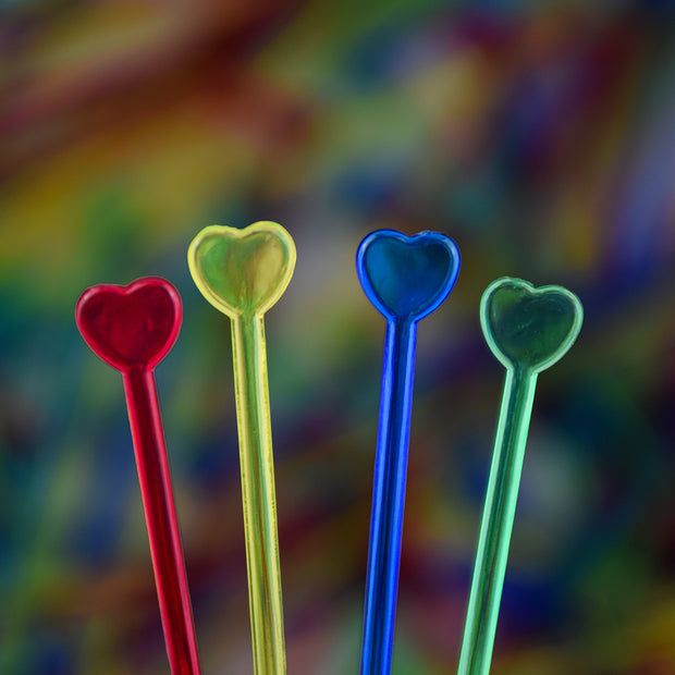 3.5" Heart Pick, Rainbow Assorted Colors - 20,000/case