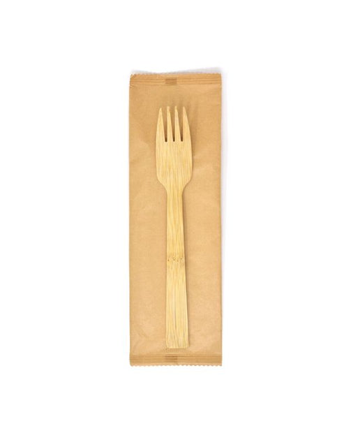 7" Bamboo Fork, Individually Wrapped - 100/pack