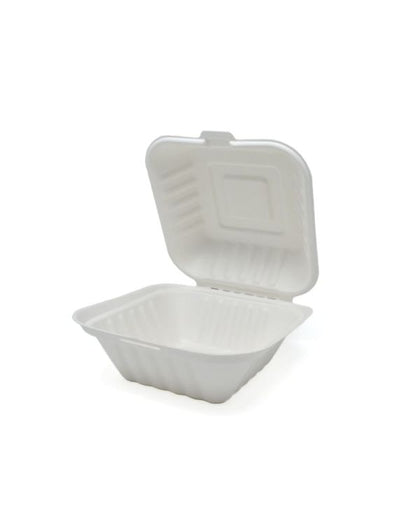6-x-6-x-3-sugarcane-bagasse-1-compartment-clamshell-container-50-pack