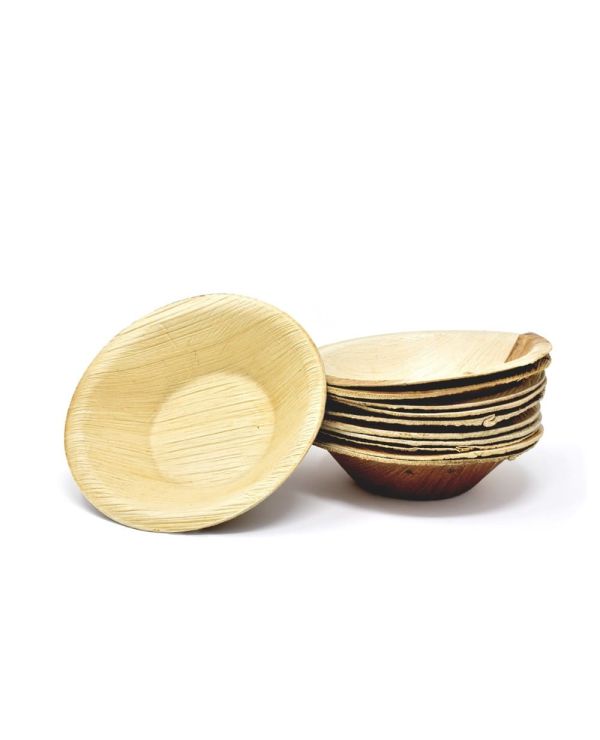 5" Round Palm Leaf Bowl - 25/pack