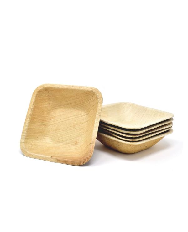 4" Square Palm Leaf Bowl - 25/pack