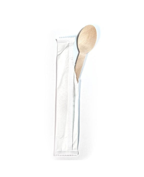 6.5" Wooden Spoon, Individually Wrapped - 1,000/box