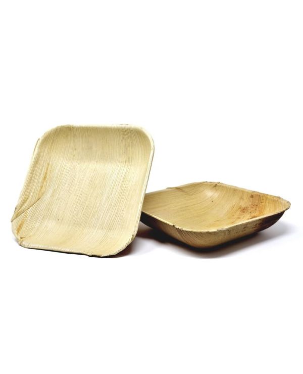 8" Square Palm Leaf Bowl - 25/pack